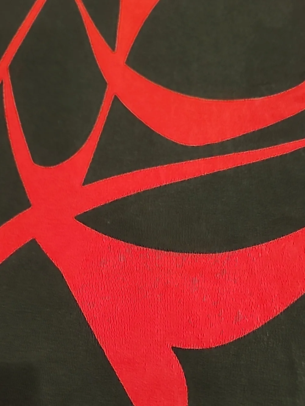 Chico's Black Top with Bold Red Abstract Print XL - Picture 8 of 11